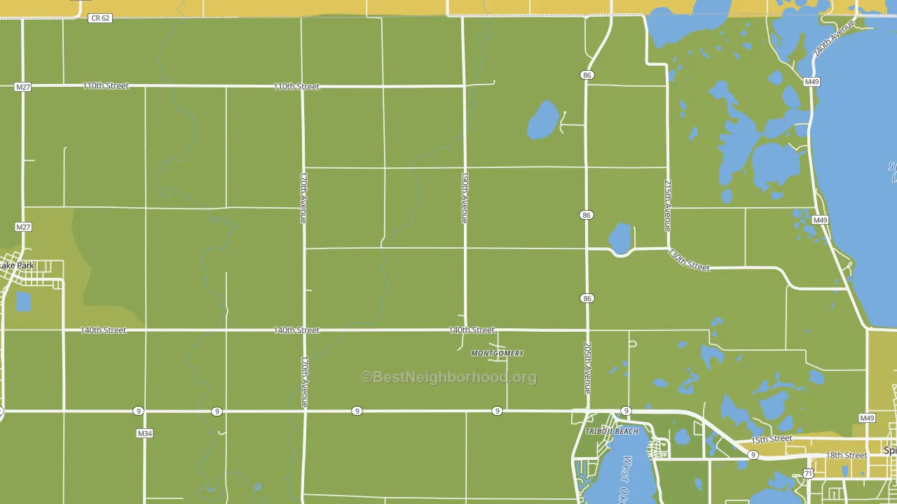 Map of the best neighborhoods in the Montgomery area, with better matches in green and worse matches in red