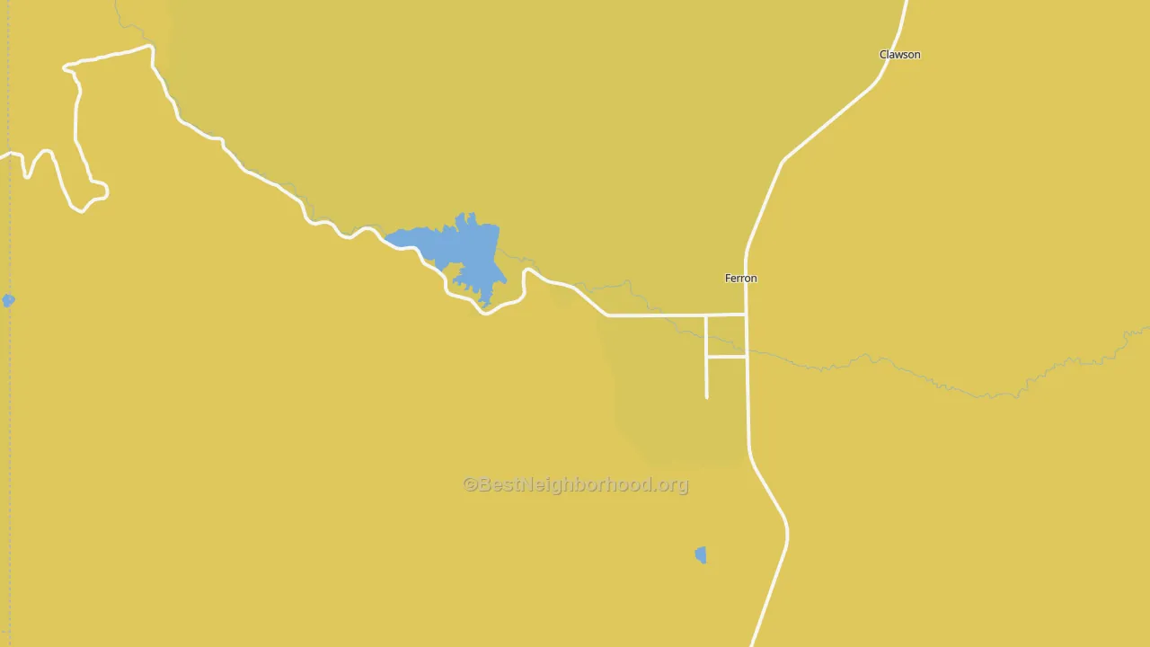 Map of the best neighborhoods in the Moore area, with better matches in green and worse matches in red