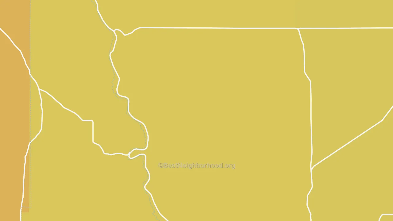 Map of the best neighborhoods in the Morgan area, with better matches in green and worse matches in red