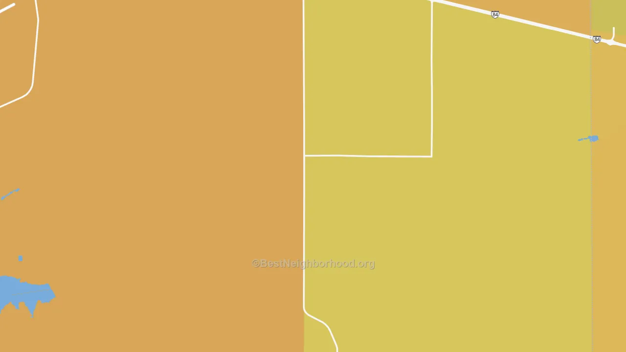 Map of the best neighborhoods in the Morrow County area, with better matches in green and worse matches in red