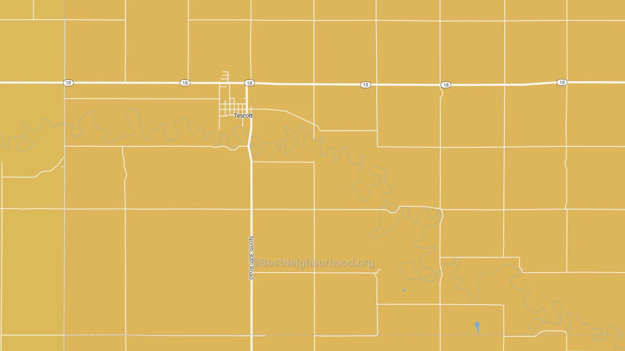 Map of the best neighborhoods in the Morton area, with better matches in green and worse matches in red