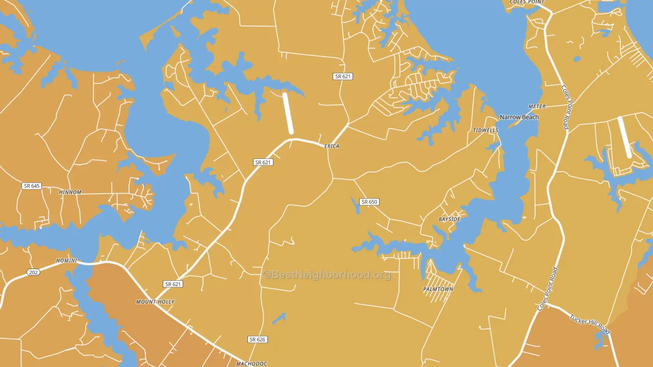 Map of the best neighborhoods in the Mount Holly area, with better matches in green and worse matches in red