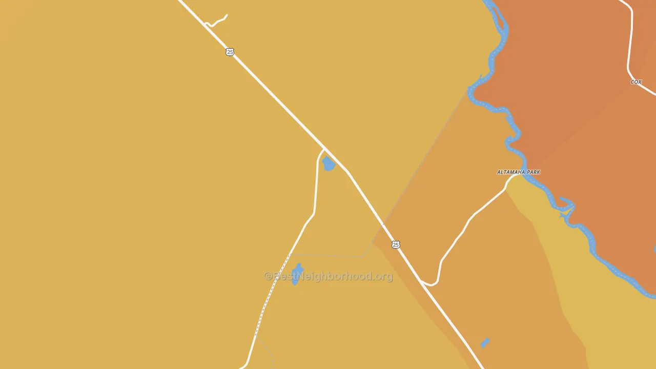 Map of the best neighborhoods in the Mount Pleasant area, with better matches in green and worse matches in red