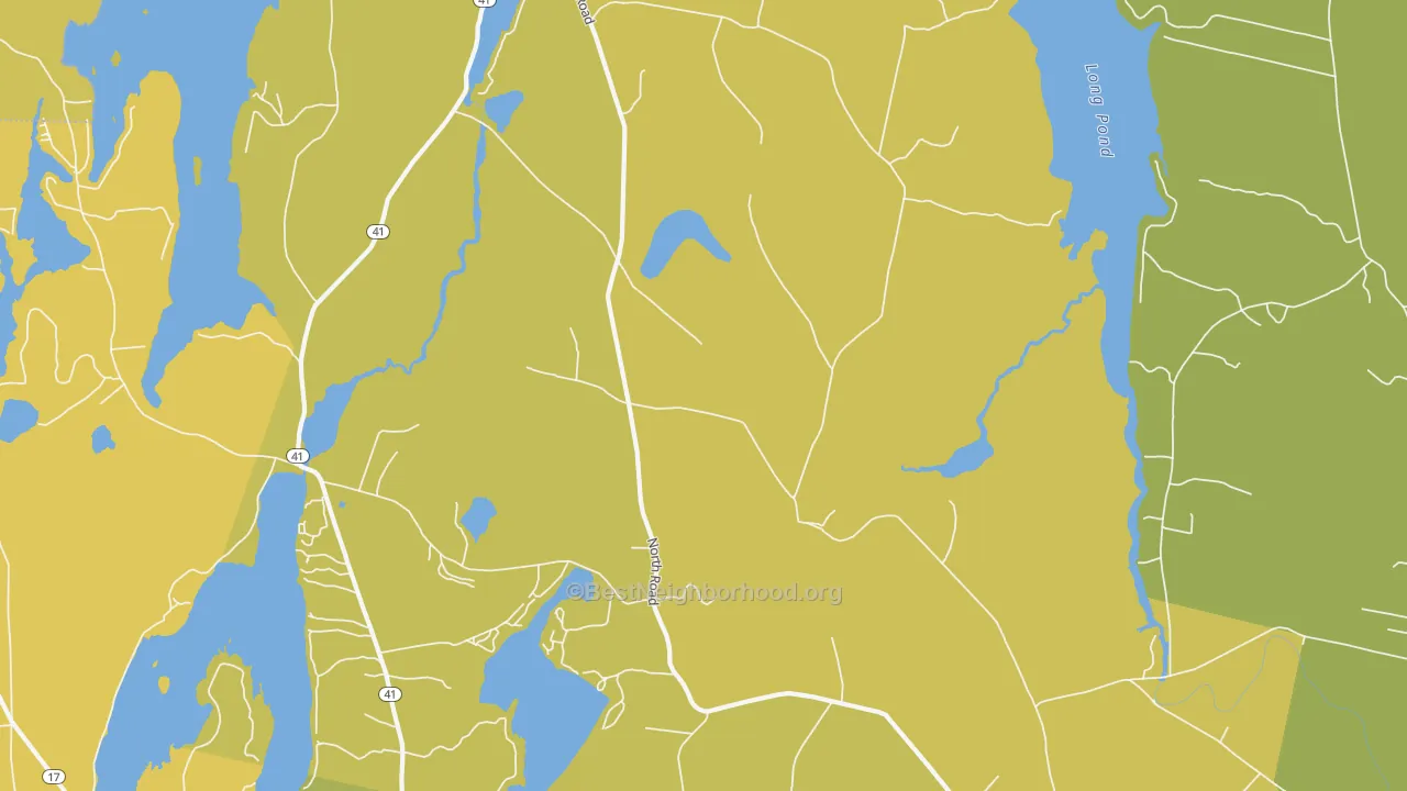 Map of the best neighborhoods in the Mount Vernon area, with better matches in green and worse matches in red