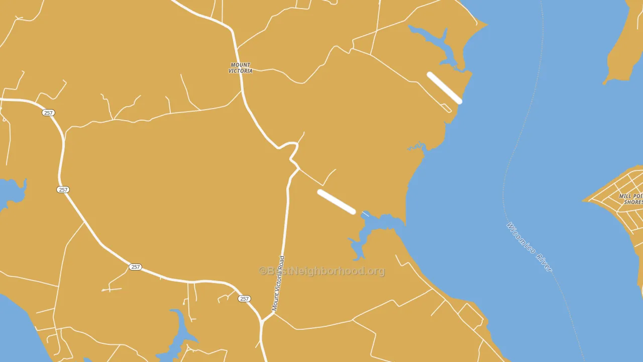 Map of the best neighborhoods in the Mount Victoria area, with better matches in green and worse matches in red