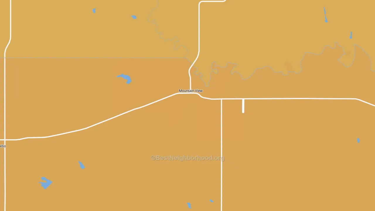 Map of the best neighborhoods in the Mountain View area, with better matches in green and worse matches in red