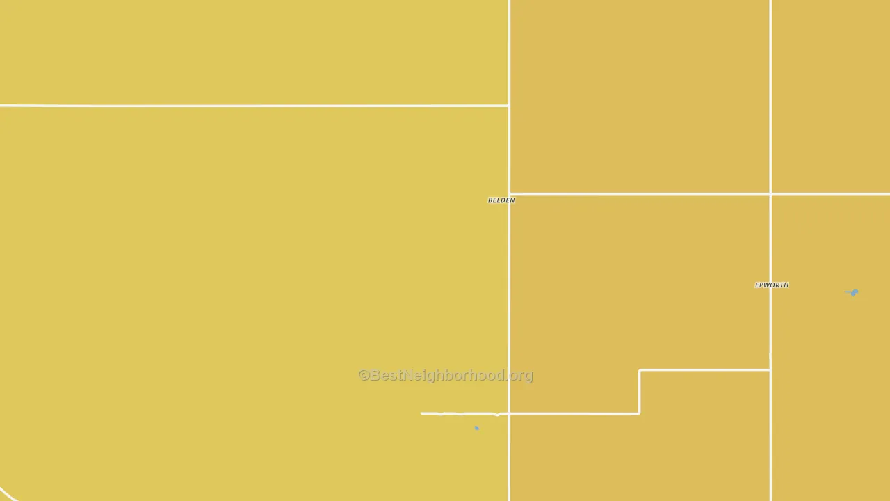 Map of the best neighborhoods in the Mountrail County area, with better matches in green and worse matches in red