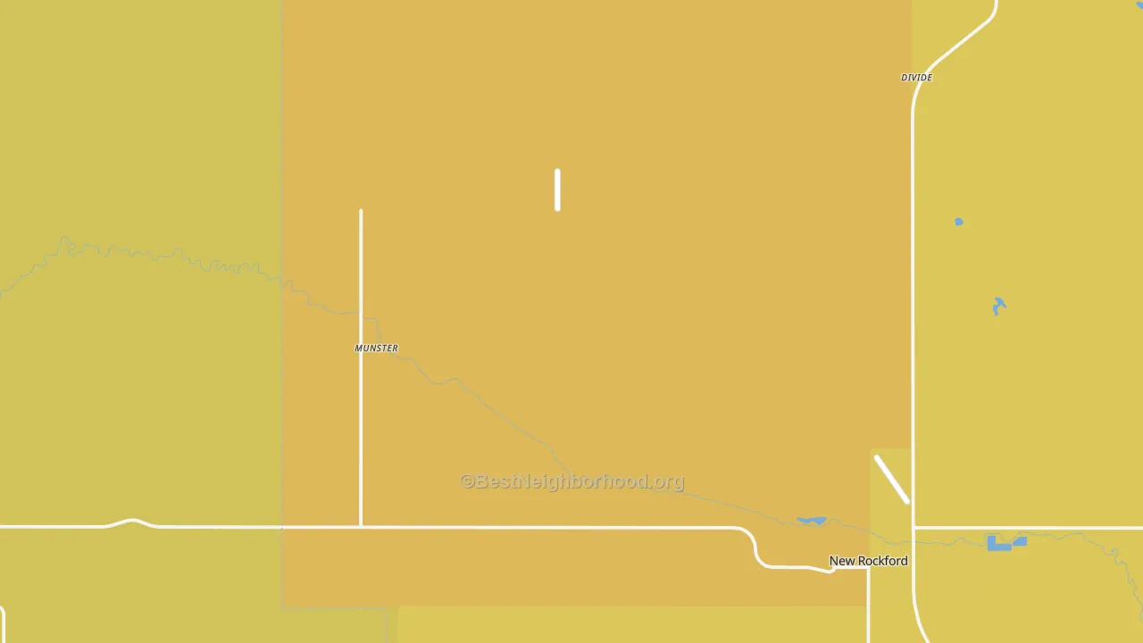 Map of the best neighborhoods in the Munster area, with better matches in green and worse matches in red