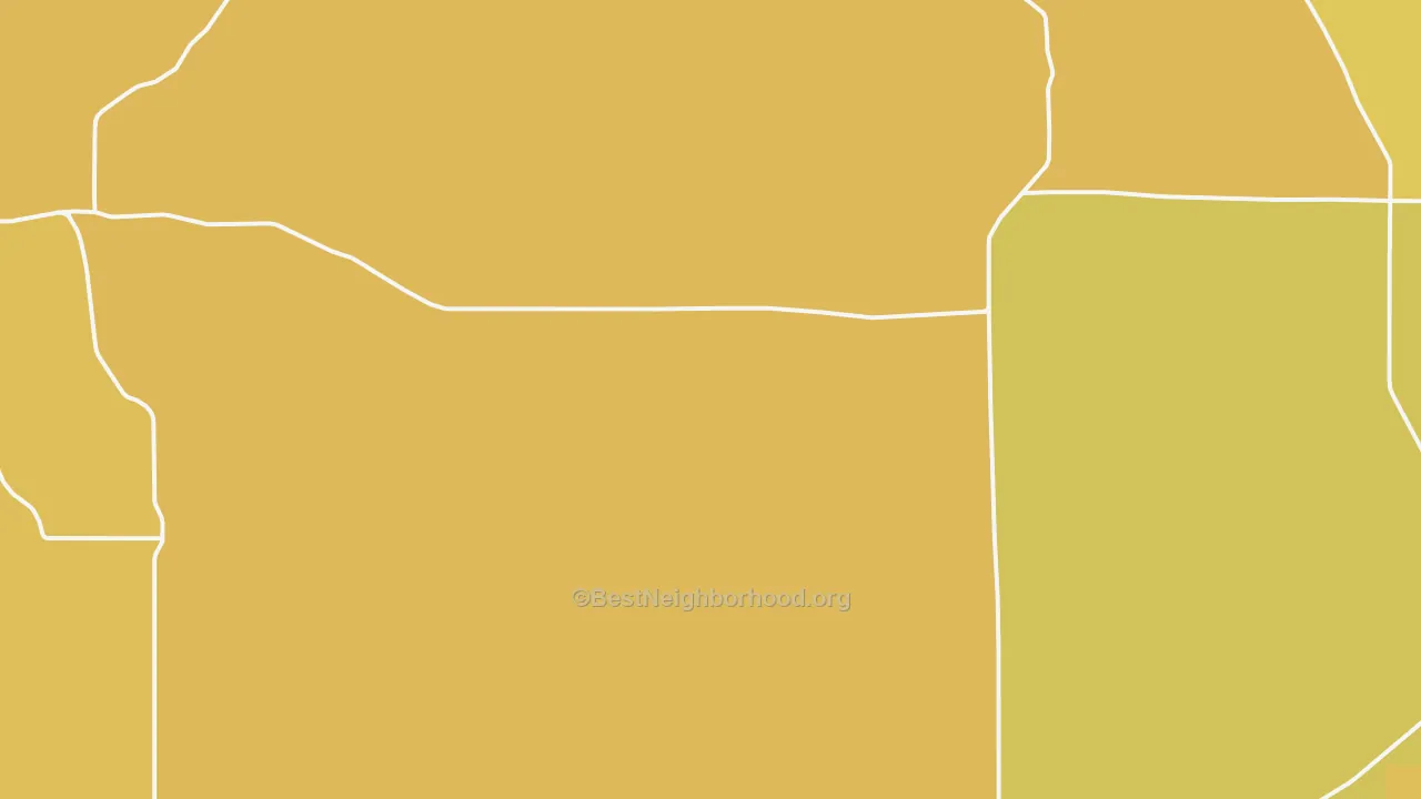 Map of the best neighborhoods in the Myrick area, with better matches in green and worse matches in red