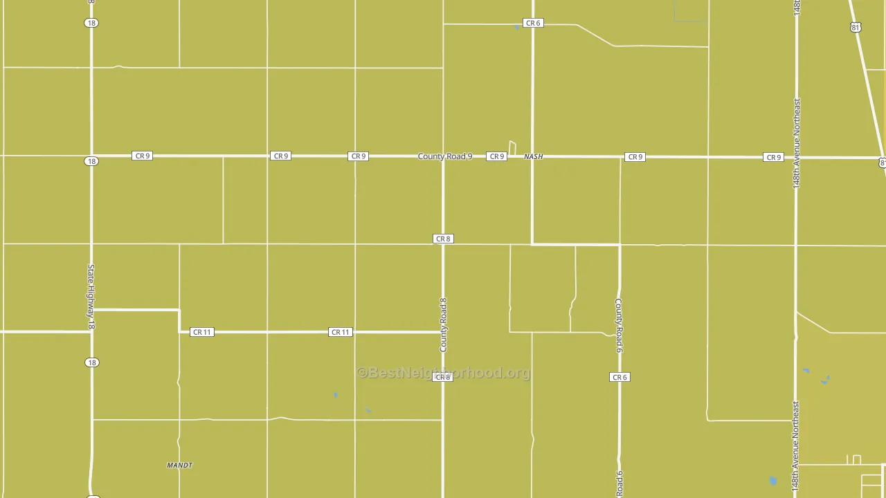 Map of the best neighborhoods in the Nash area, with better matches in green and worse matches in red
