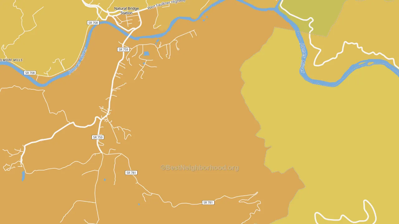 Map of the best neighborhoods in the Naturl Br Sta area, with better matches in green and worse matches in red