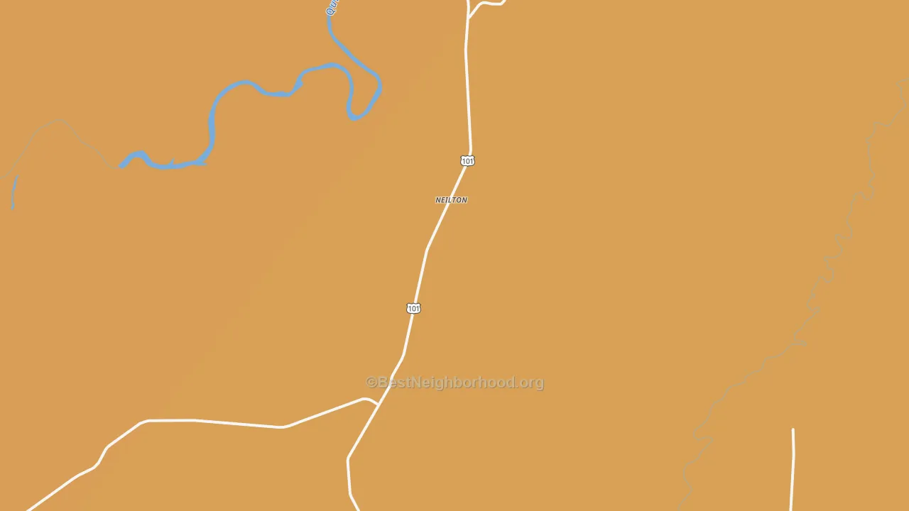 Map of the best neighborhoods in the Neilton area, with better matches in green and worse matches in red