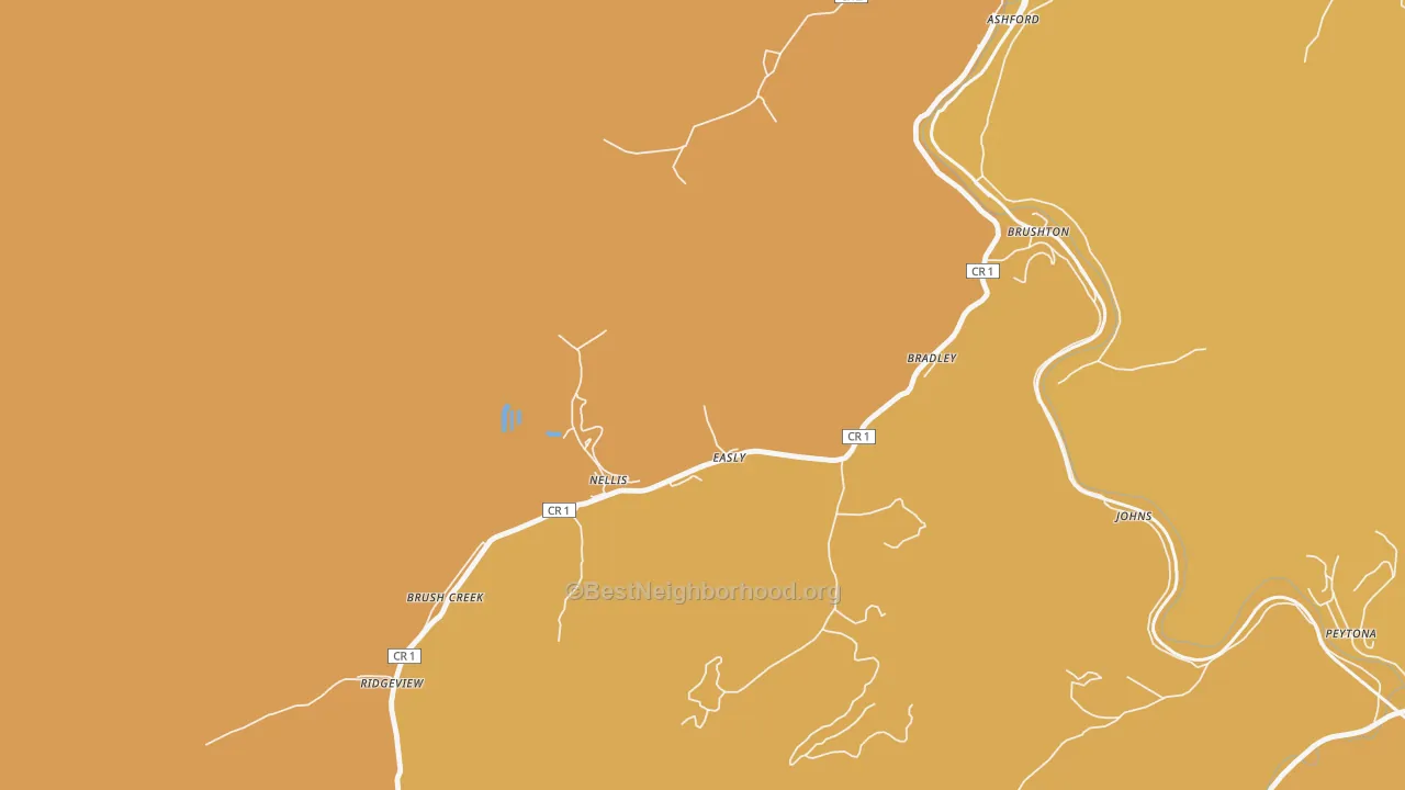 Map of the best neighborhoods in the Nellis area, with better matches in green and worse matches in red