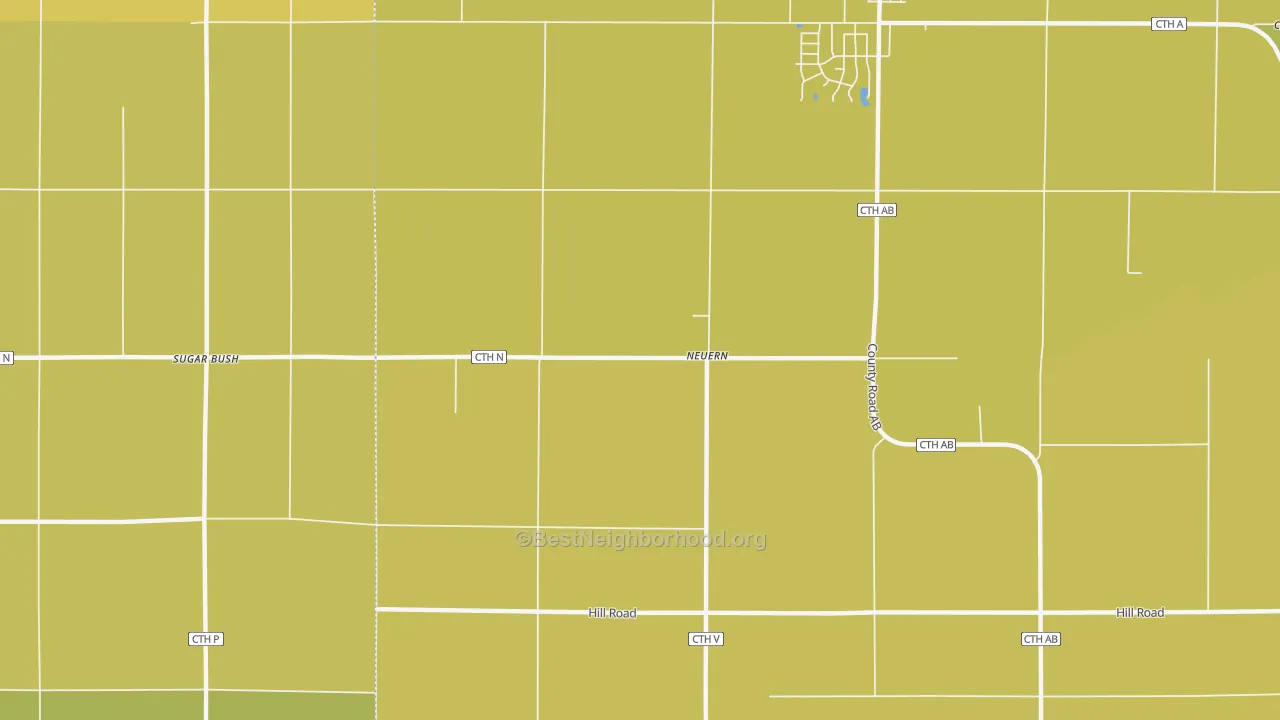 Map of the best neighborhoods in the Neuern area, with better matches in green and worse matches in red