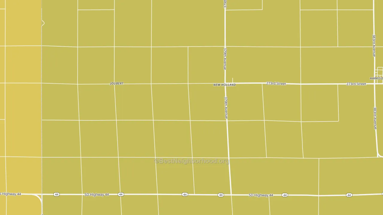Map of the best neighborhoods in the New Holland area, with better matches in green and worse matches in red