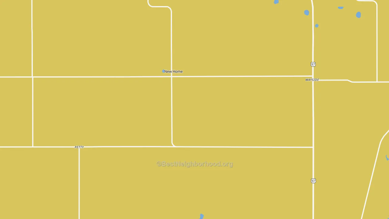Map of the best neighborhoods in the New Home area, with better matches in green and worse matches in red