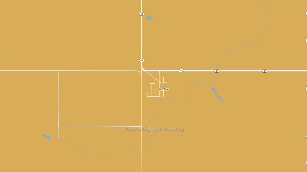 Map of the best neighborhoods in the New Witten area, with better matches in green and worse matches in red
