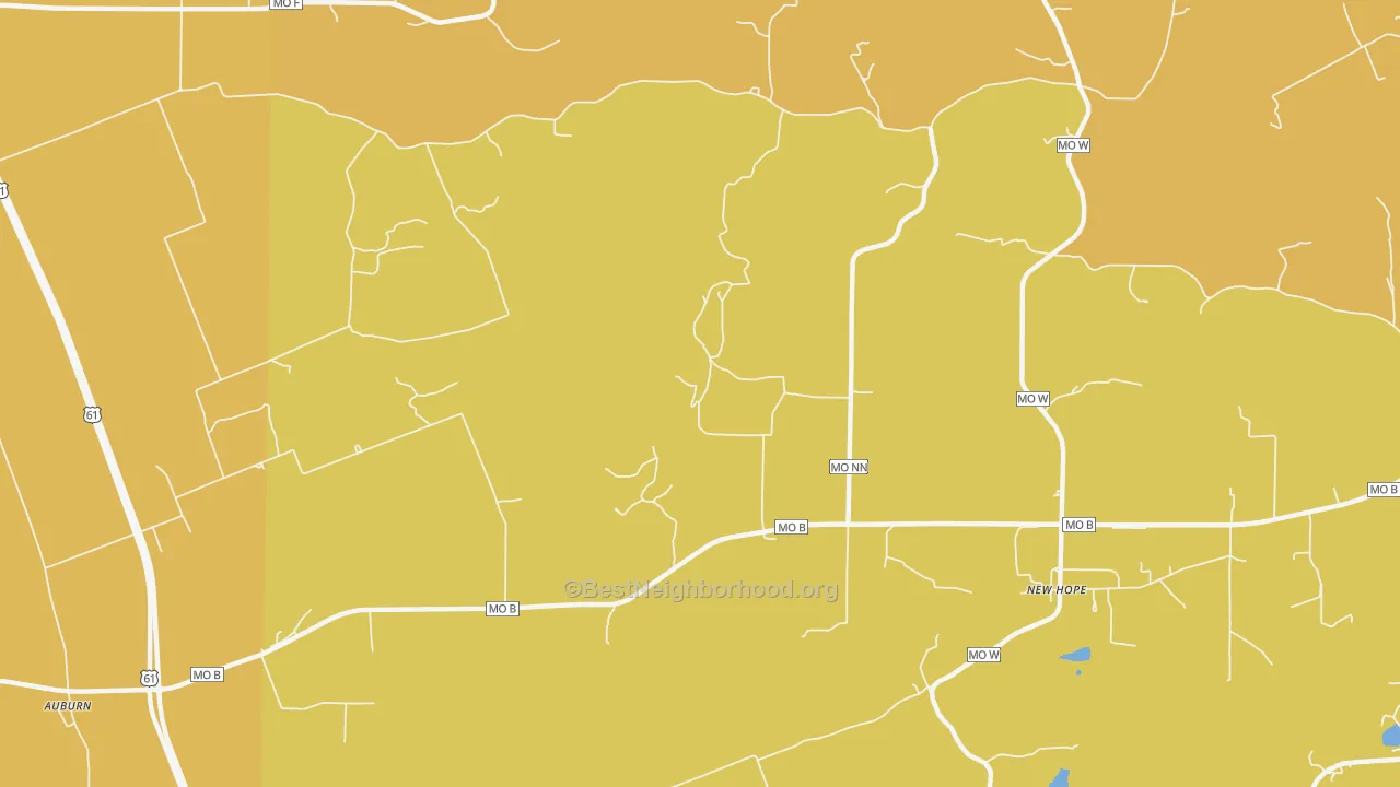 Map of the best neighborhoods in the Newhope area, with better matches in green and worse matches in red