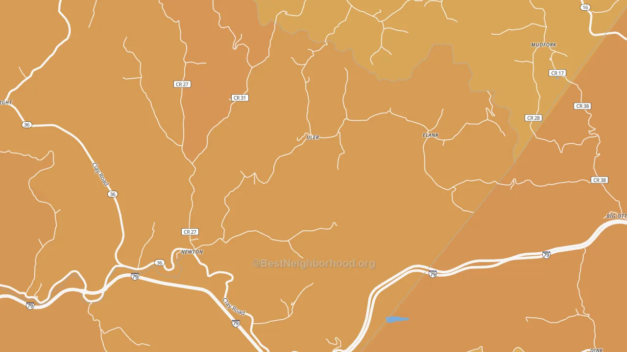 Map of the best neighborhoods in the Newton area, with better matches in green and worse matches in red