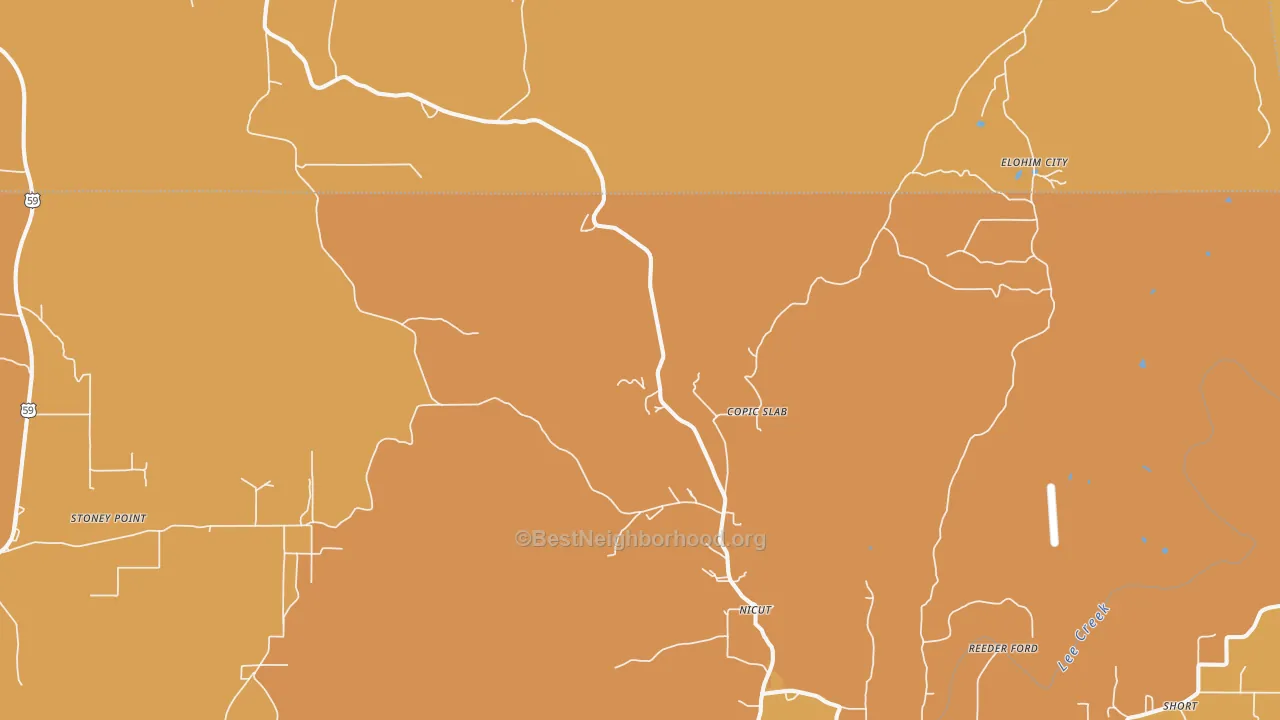 Map of the best neighborhoods in the Nicut area, with better matches in green and worse matches in red
