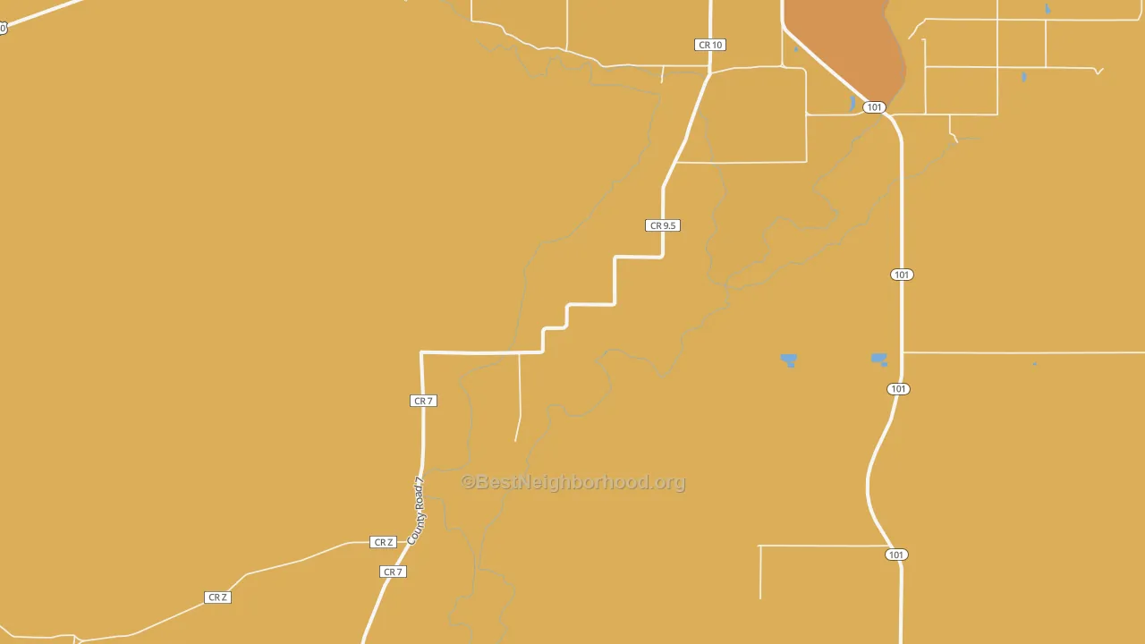 Map of the best neighborhoods in the Ninaview area, with better matches in green and worse matches in red