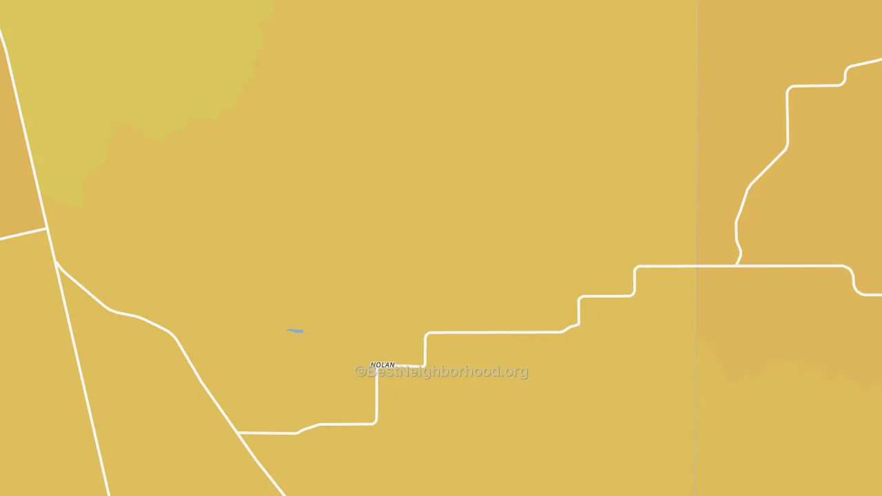 Map of the best neighborhoods in the Nolan area, with better matches in green and worse matches in red