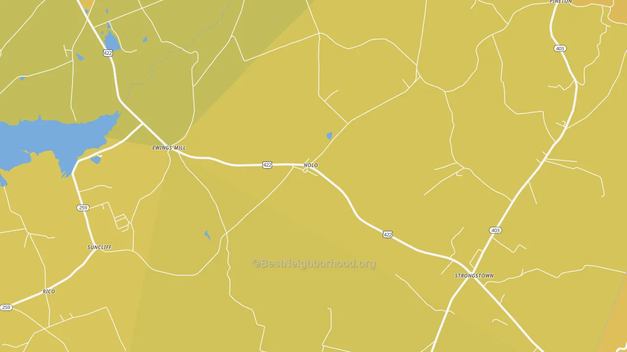 Map of the best neighborhoods in the Nolo area, with better matches in green and worse matches in red