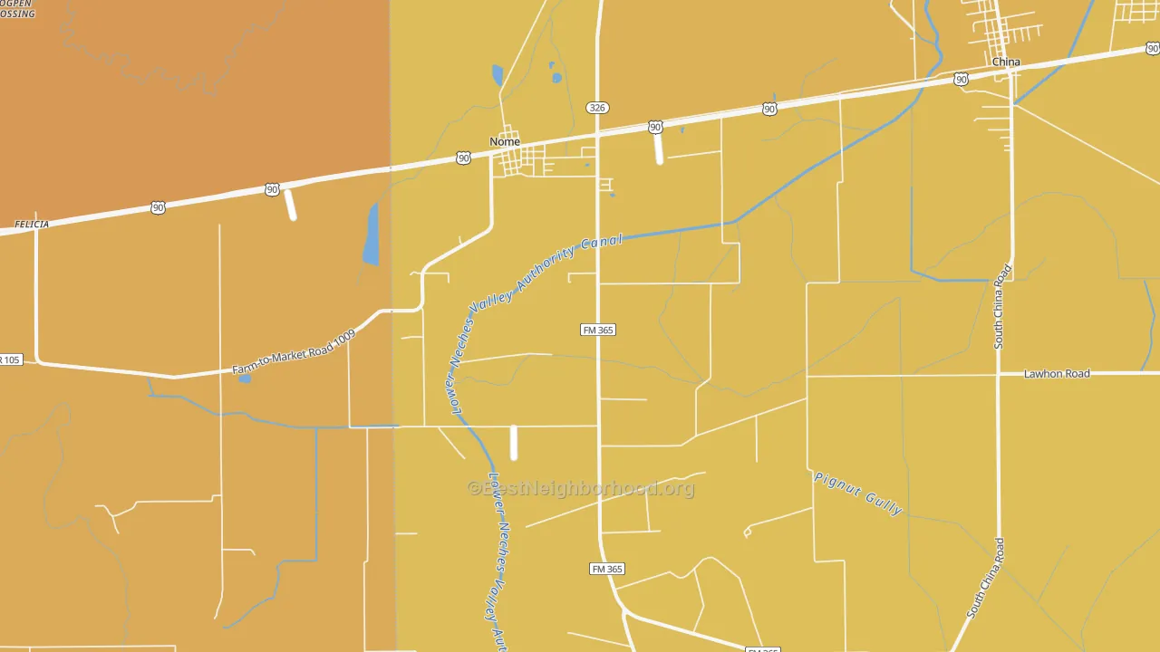 Map of the best neighborhoods in the Nome area, with better matches in green and worse matches in red