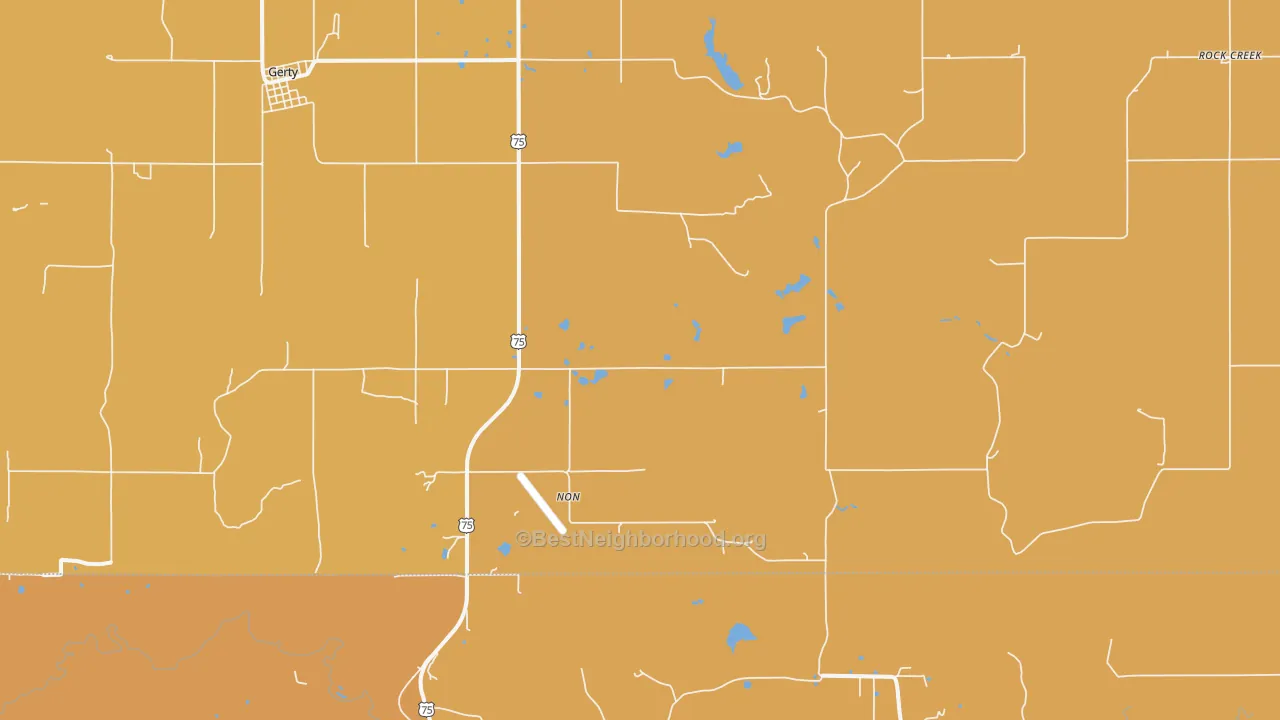 Map of the best neighborhoods in the Non area, with better matches in green and worse matches in red