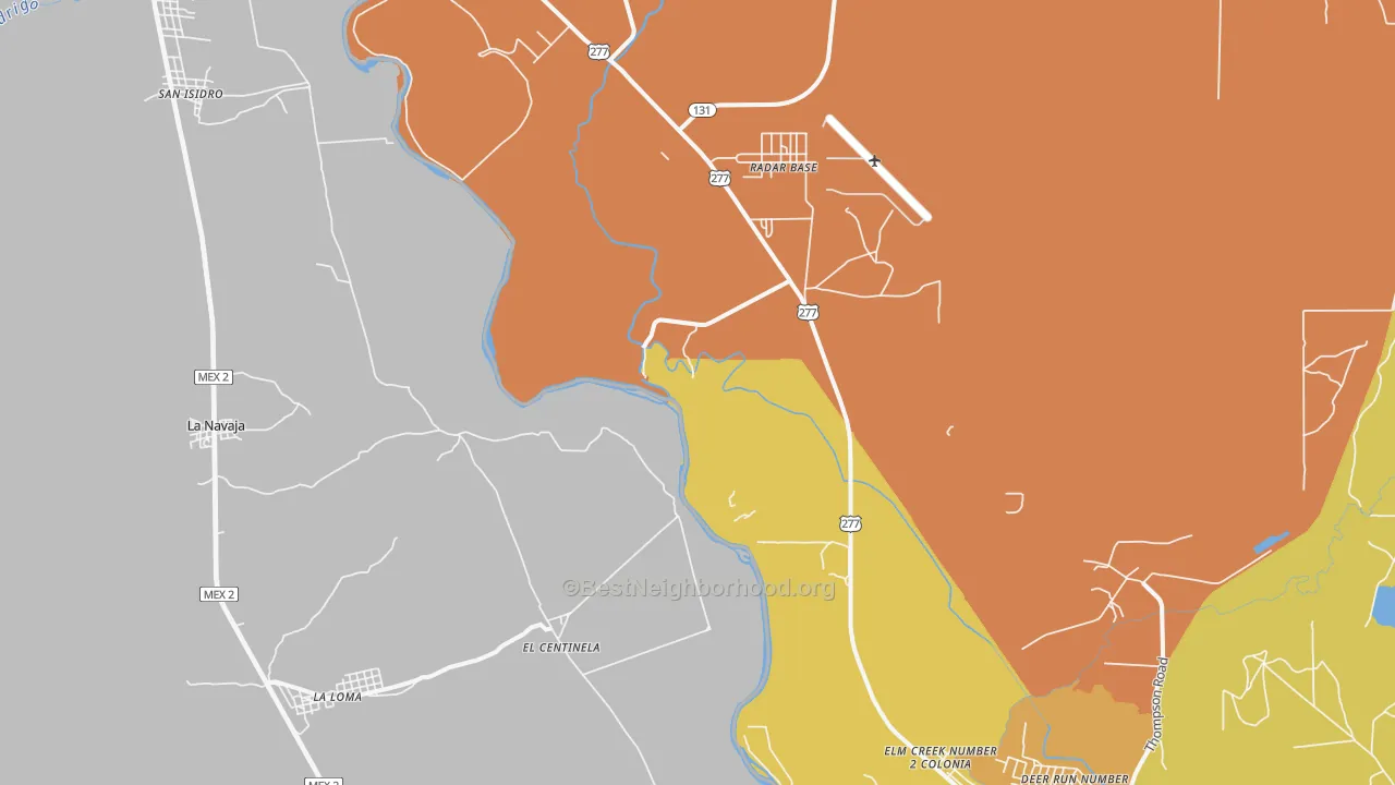 Map of the best neighborhoods in the Normandy area, with better matches in green and worse matches in red