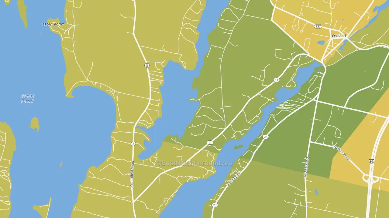 Map of the best neighborhoods in the North Belgrade area, with better matches in green and worse matches in red