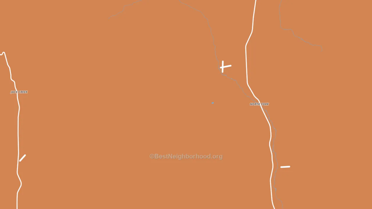 Map of the best neighborhoods in the North Fork area, with better matches in green and worse matches in red
