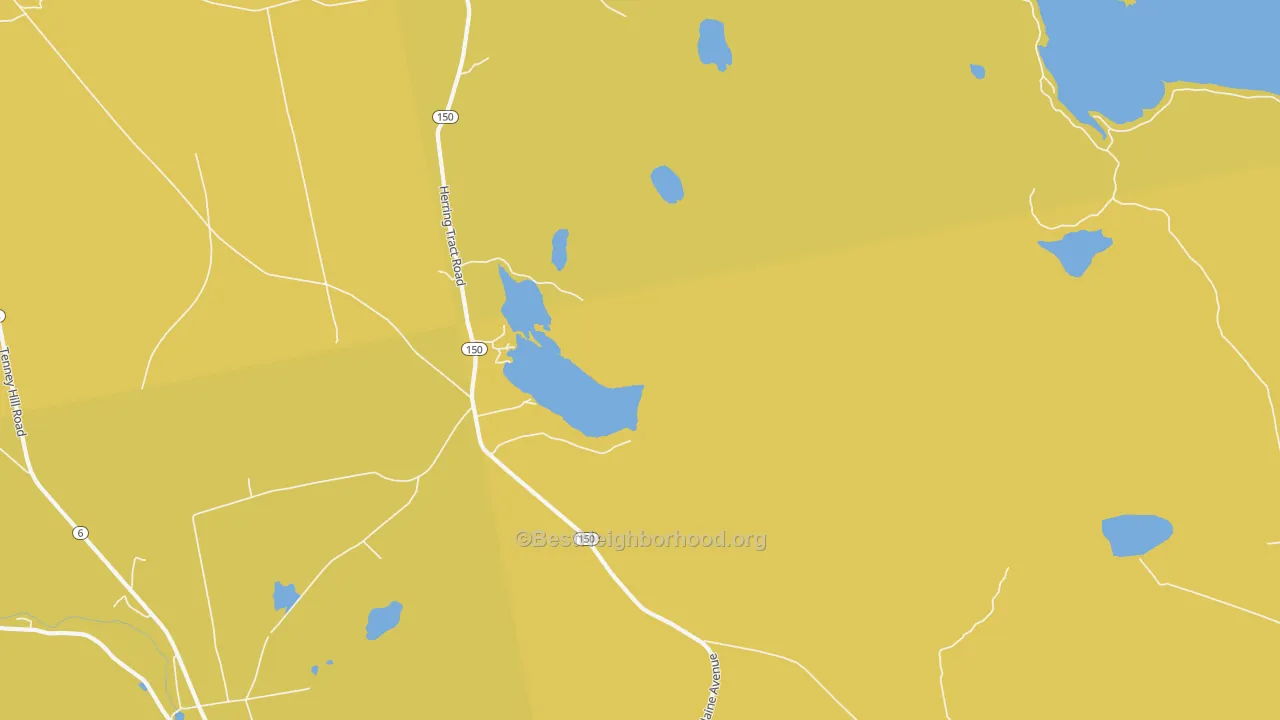 Map of the best neighborhoods in the North Guilford area, with better matches in green and worse matches in red