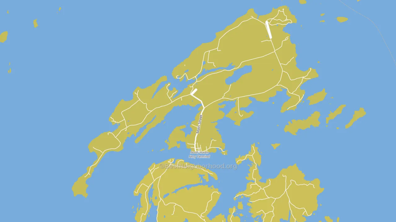 Map of the best neighborhoods in the North Haven area, with better matches in green and worse matches in red