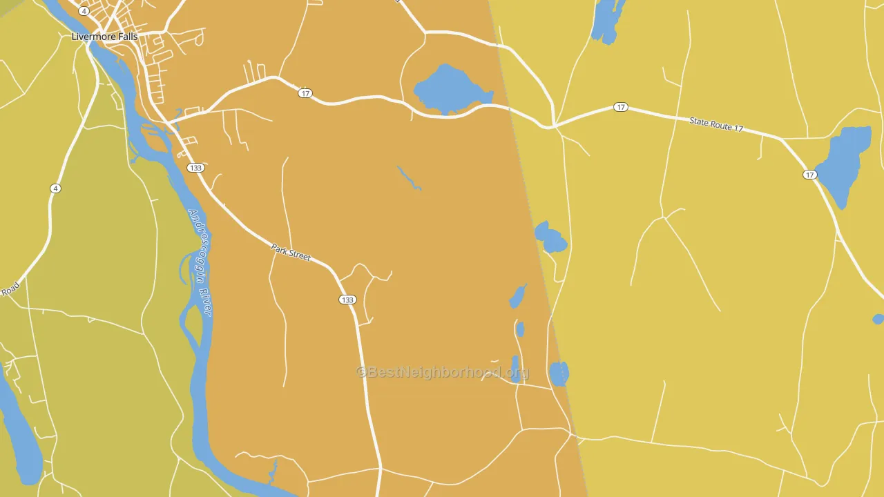 Map of the best neighborhoods in the North Livermore area, with better matches in green and worse matches in red