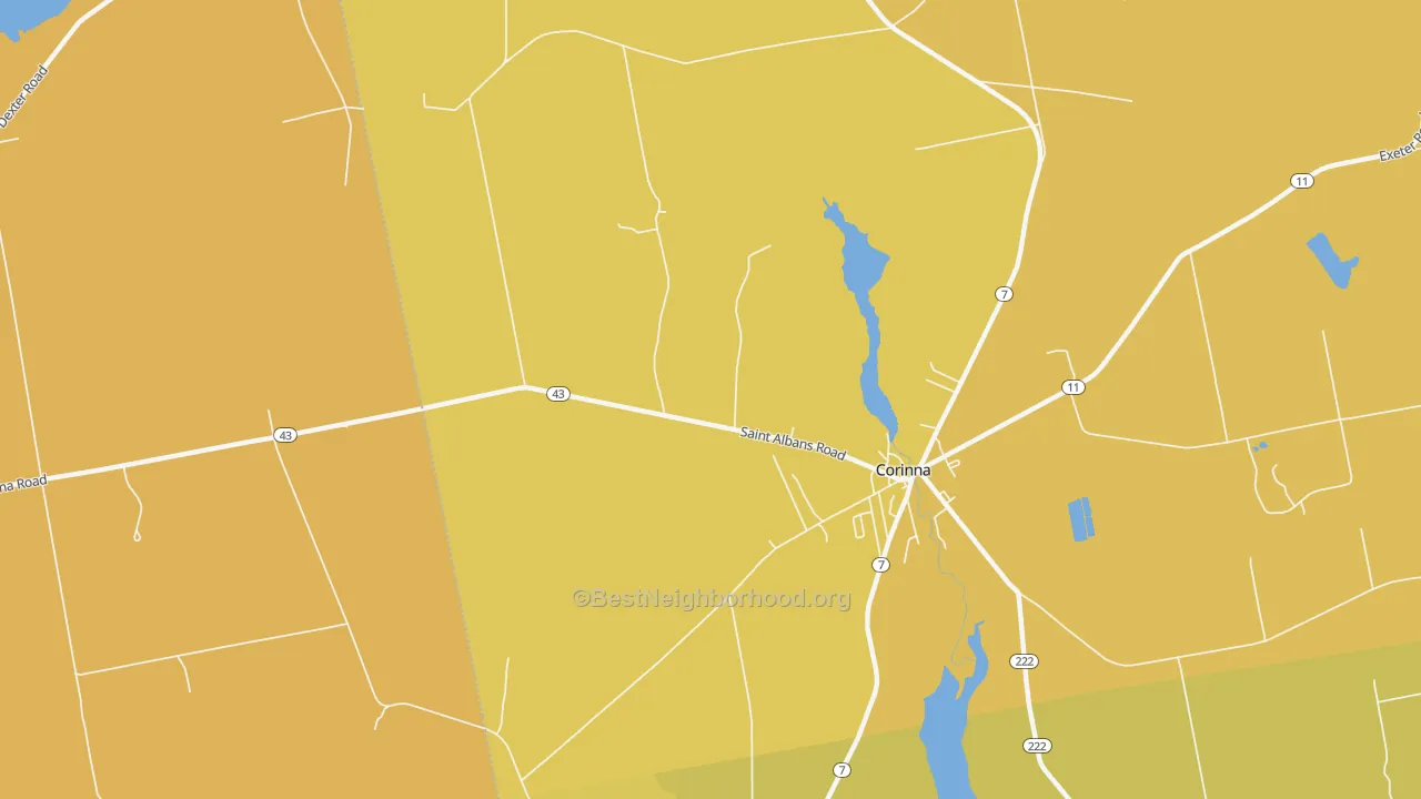 Map of the best neighborhoods in the North Newport area, with better matches in green and worse matches in red