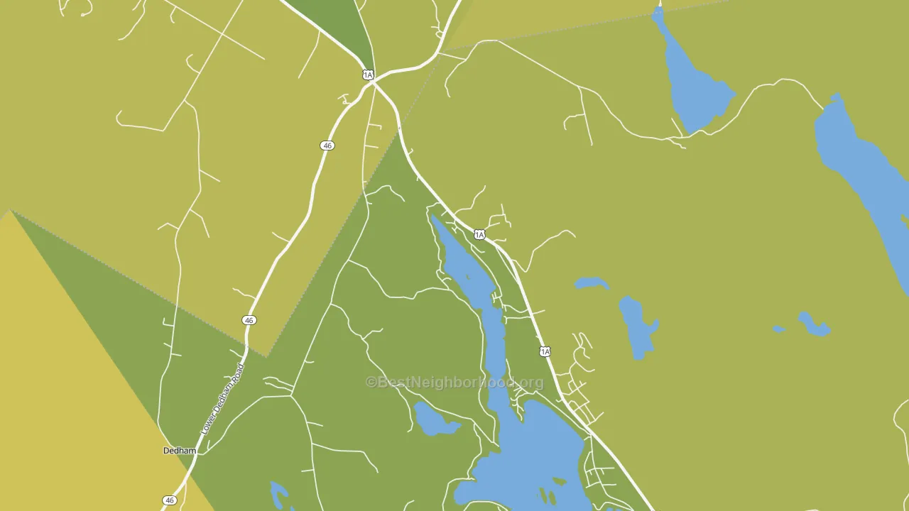 Map of the best neighborhoods in the North Orland area, with better matches in green and worse matches in red