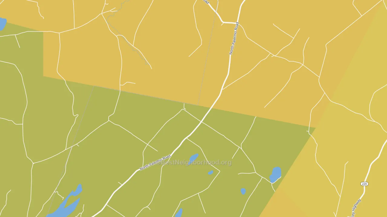 Map of the best neighborhoods in the North Palermo area, with better matches in green and worse matches in red