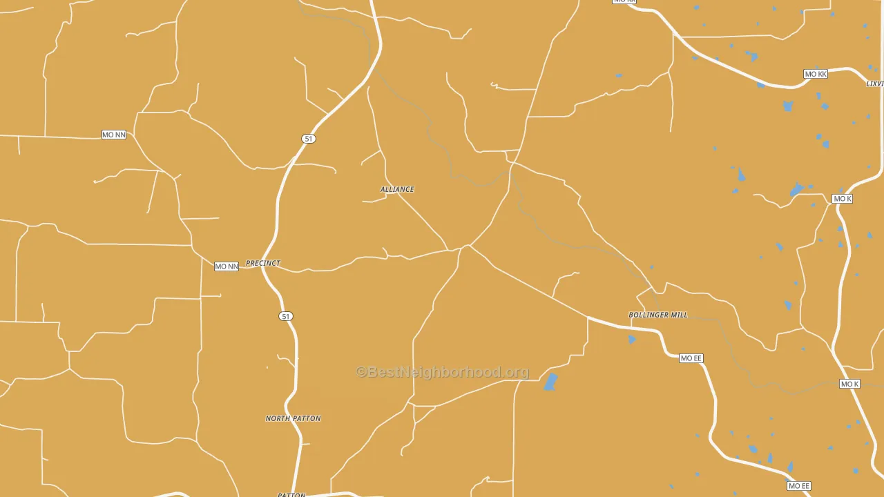 Map of the best neighborhoods in the North Patton area, with better matches in green and worse matches in red