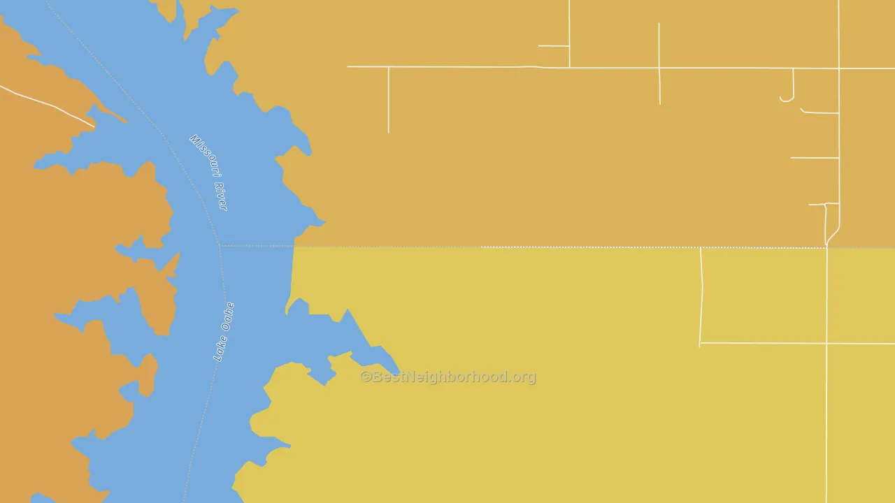 Map of the best neighborhoods in the North Riverside area, with better matches in green and worse matches in red