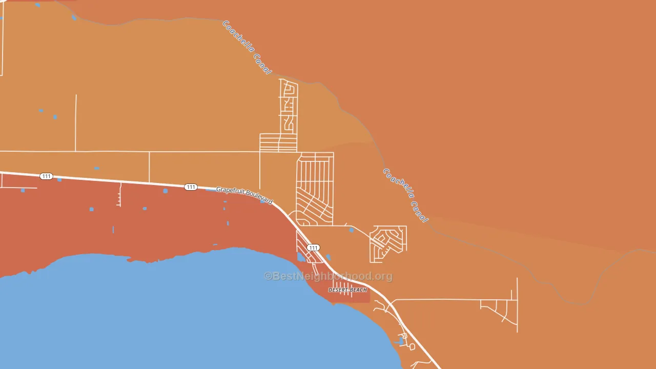 Map of the best neighborhoods in the North Shore area, with better matches in green and worse matches in red