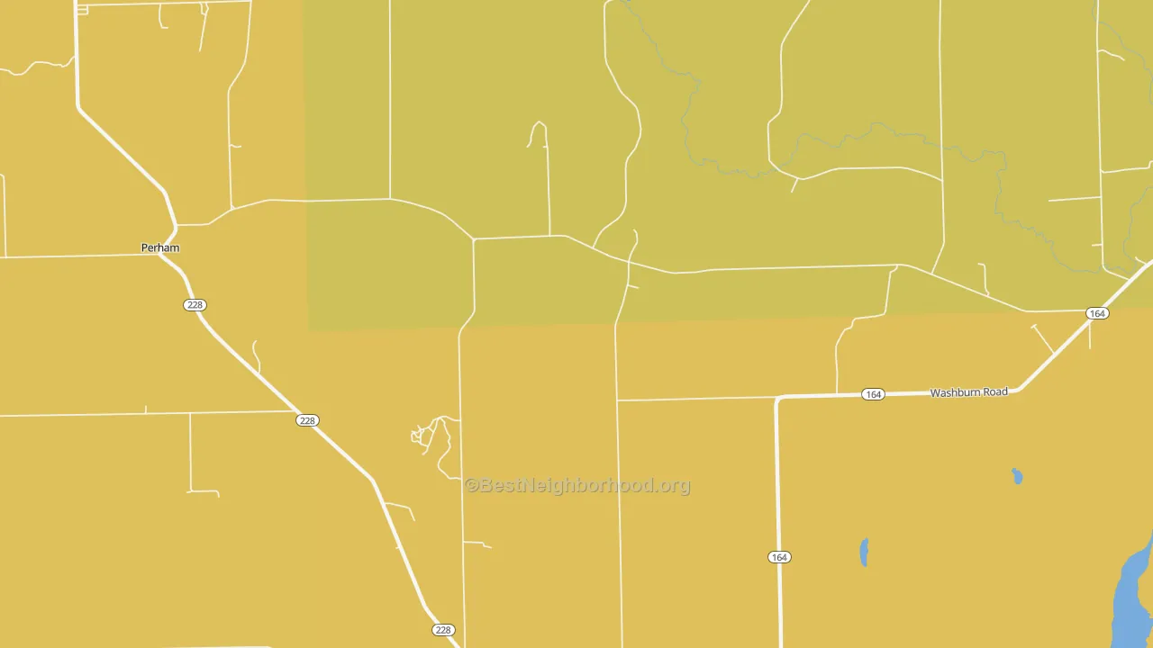 Map of the best neighborhoods in the North Wade area, with better matches in green and worse matches in red