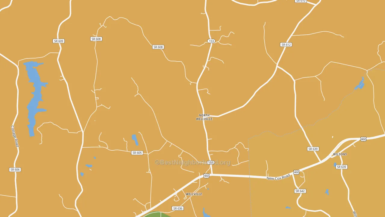 Map of the best neighborhoods in the North Wellville area, with better matches in green and worse matches in red