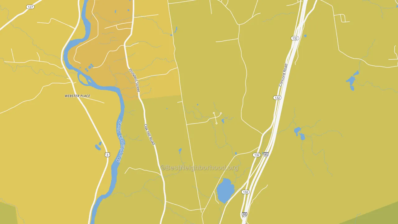 Map of the best neighborhoods in the Northfield area, with better matches in green and worse matches in red