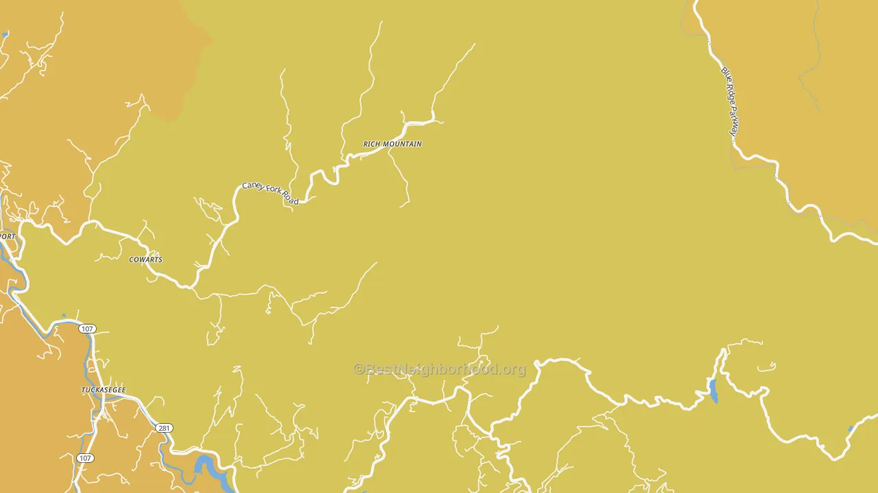 Map of the best neighborhoods in the Norton area, with better matches in green and worse matches in red
