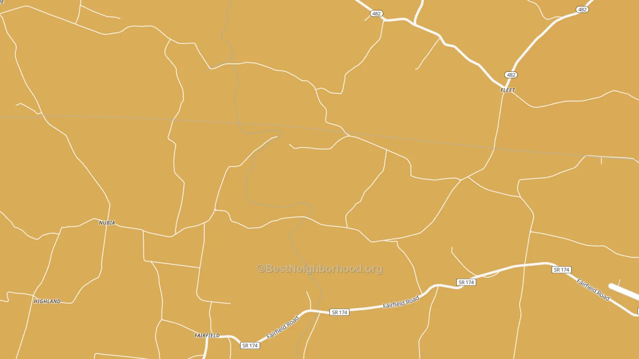 Map of the best neighborhoods in the Nubia area, with better matches in green and worse matches in red