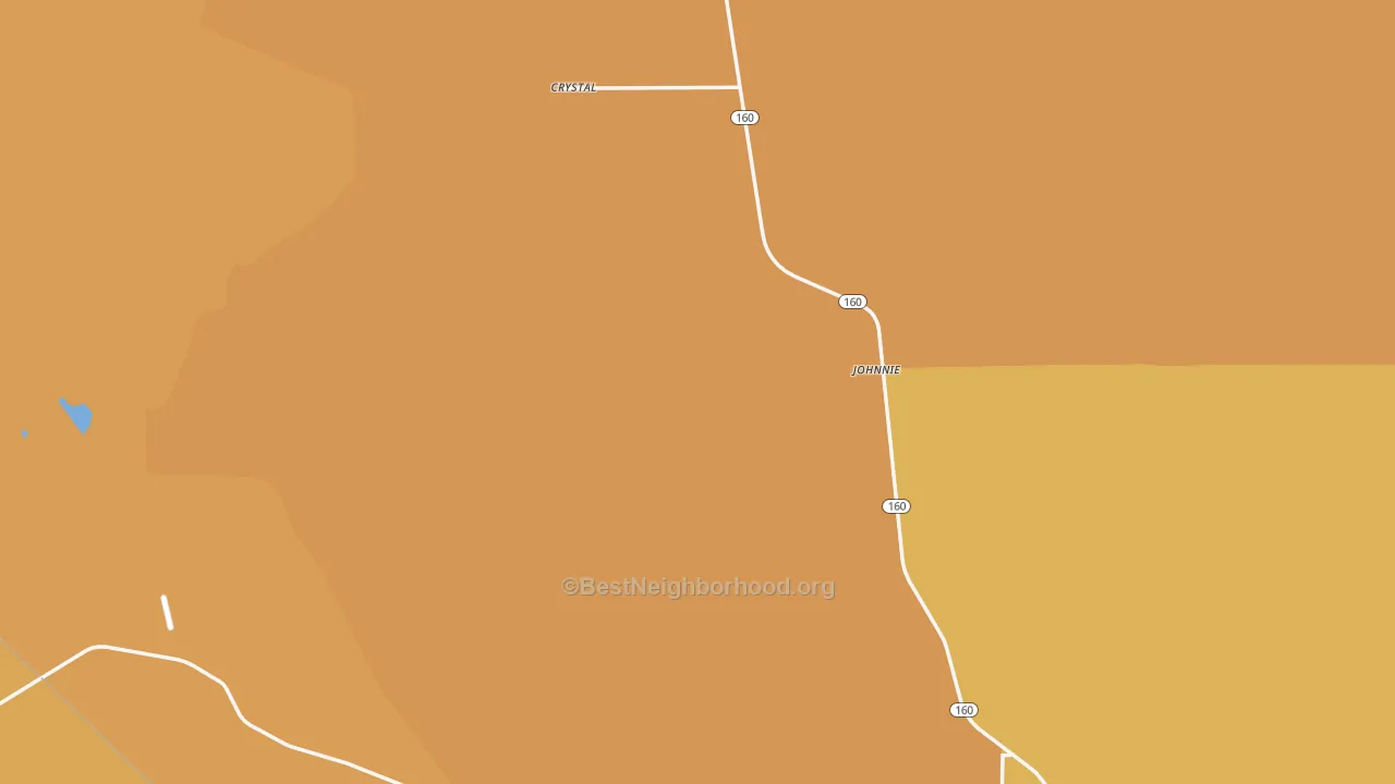 Map of the best neighborhoods in the Nye County area, with better matches in green and worse matches in red