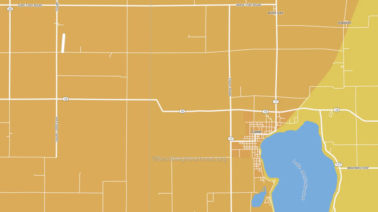 Map of the best neighborhoods in the Oak Grove area, with better matches in green and worse matches in red