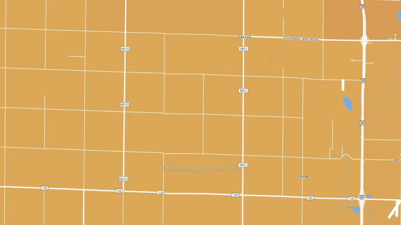 Map of the best neighborhoods in the Oakton area, with better matches in green and worse matches in red
