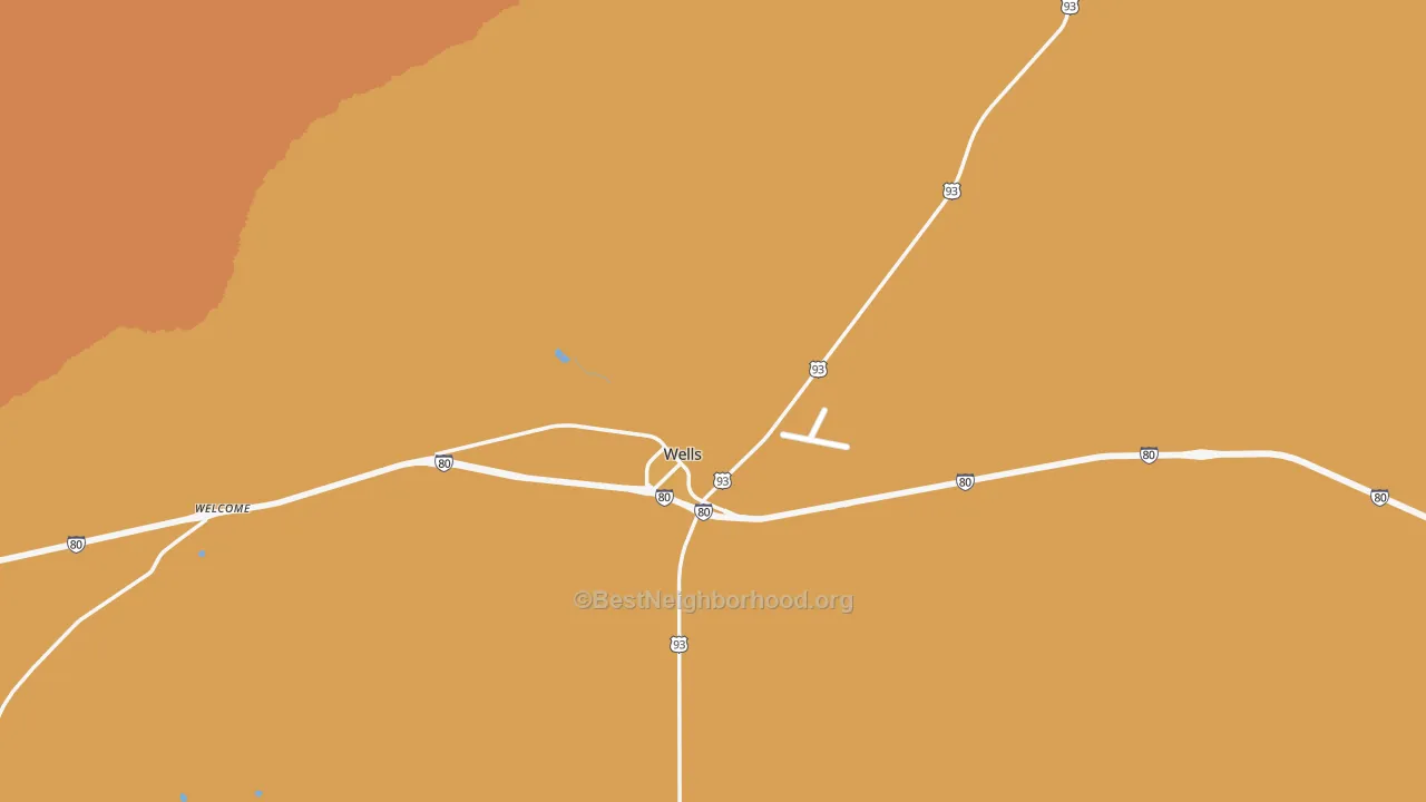 Map of the best neighborhoods in the Oasis area, with better matches in green and worse matches in red